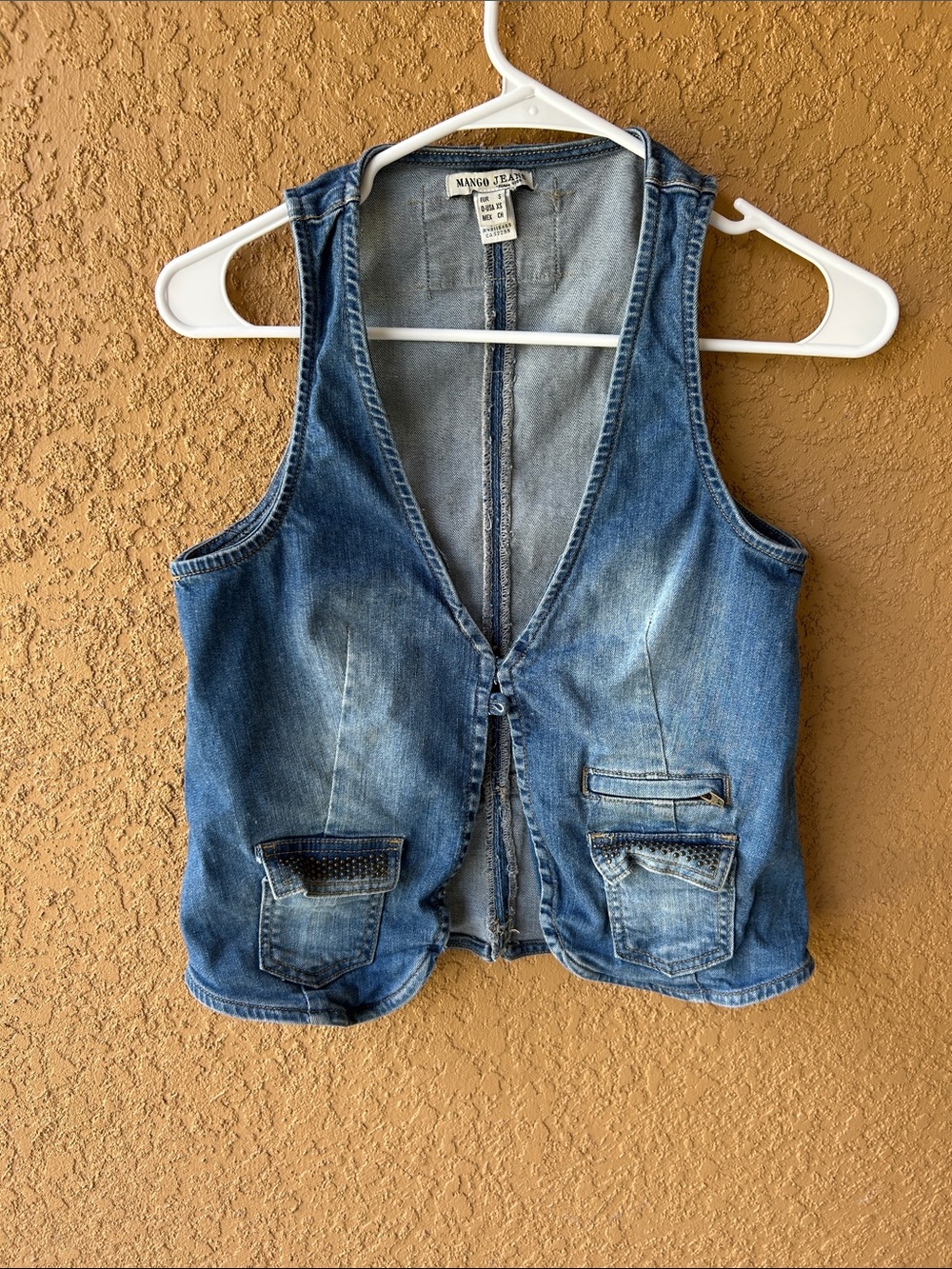Mango Blue Denim Vest Jean Jacket